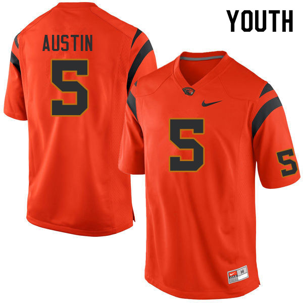 Youth #5 Alex Austin Oregon State Beavers College Football Jerseys Sale-Orange